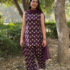 Vibrant Purple Farshi Salwar Set Jonaya