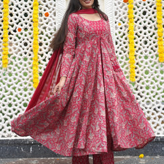 Pretty Pink Anarkali Shrug Set Jonaya
