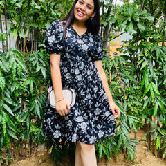 Black Floral Dress by Jonaya