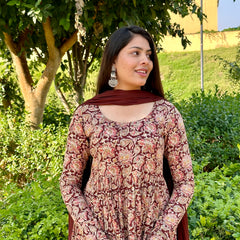 Kalamkari Anarkali set - Jonaya
