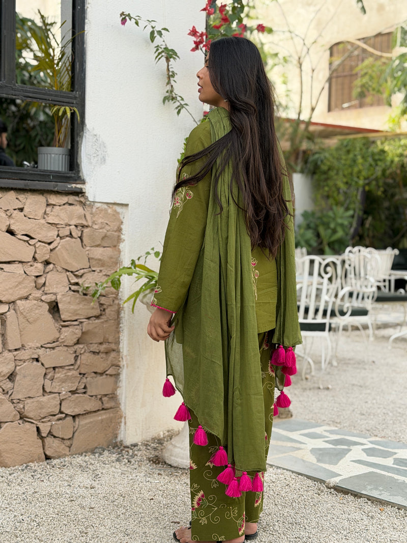 Emrald Green Pink Farshi set Jonaya
