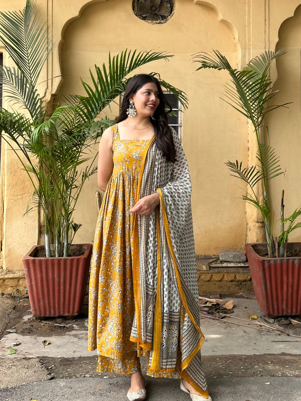 Mustard Gher Suit Set - Jonaya