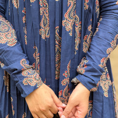 Navy beige boota kameez