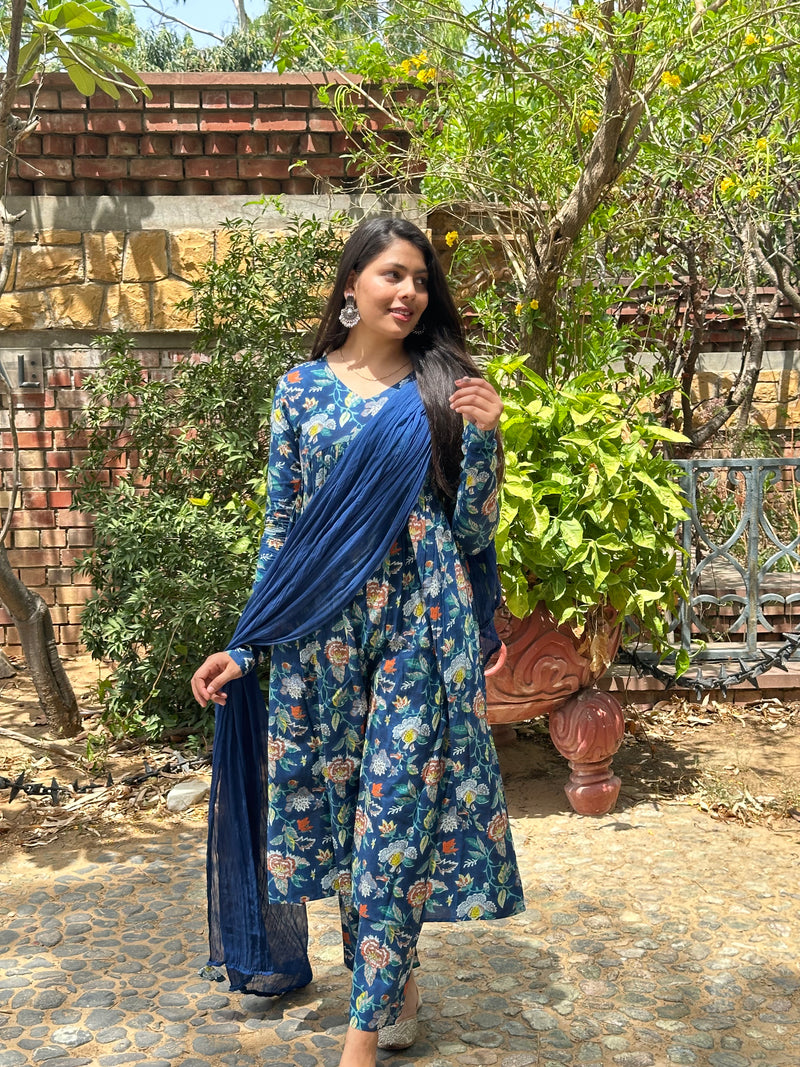 Summer indigo suit set - Jonaya