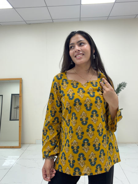 Yellow haze short Kurti Jonaya