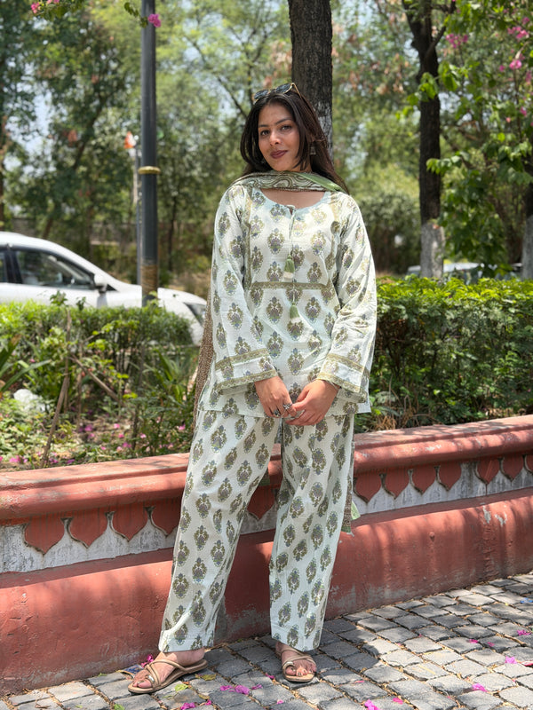 Grey blue farshi salwar set Jonaya