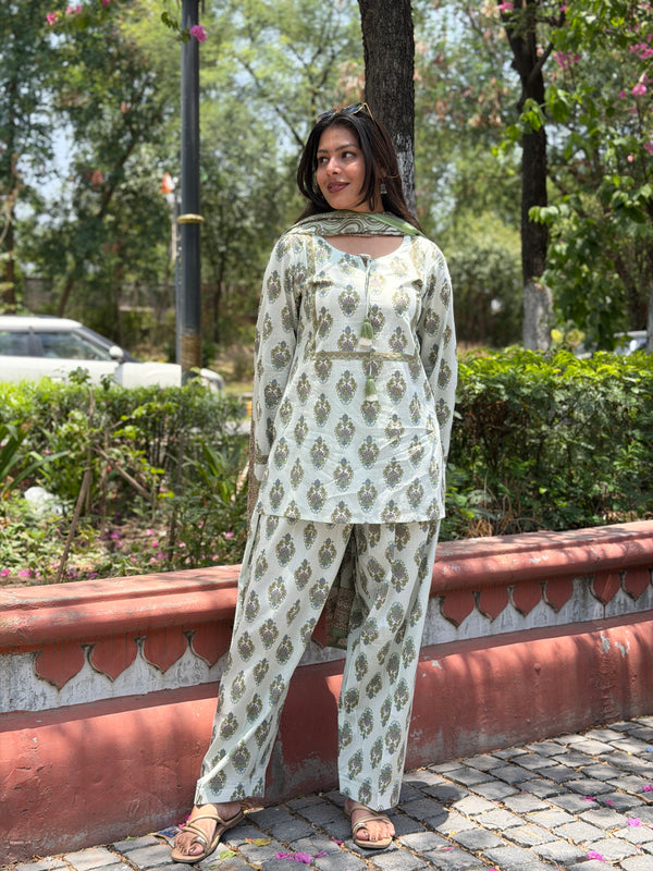 Grey blue farshi salwar set Jonaya