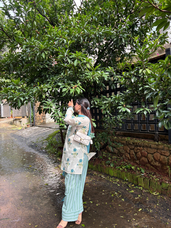 Turquoise Green Farshi Salwar Set Jonaya