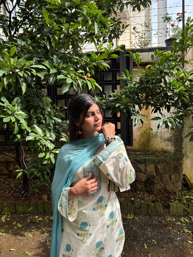 Turquoise Green Farshi Salwar Set Jonaya