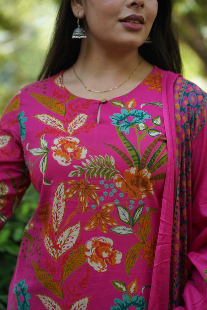 Blooming Pink straight suit set
