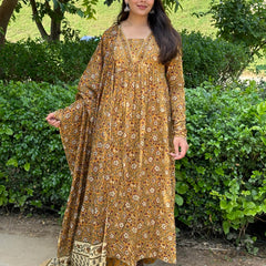 Rusty mustard lace suit set - Jonaya
