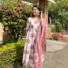 Pink blossom Angrakha suit set - Jonaya