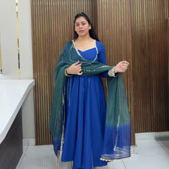 Sweetheart green blue gota Anarkali set Jonaya
