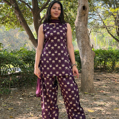 Vibrant Purple Farshi Salwar Set Jonaya