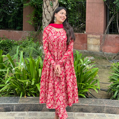 Coral Red mohini suit set - Jonaya