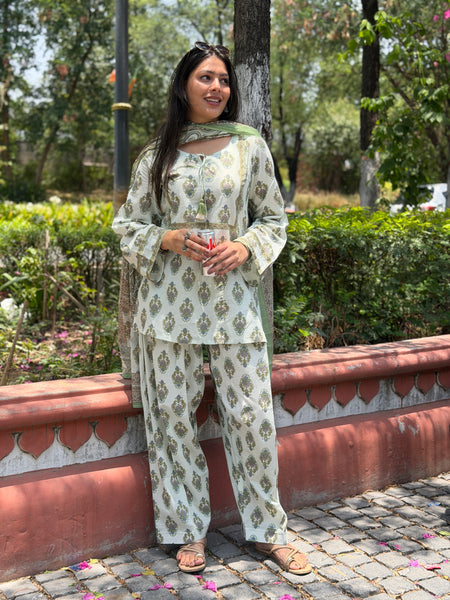 Grey blue farshi salwar set Jonaya