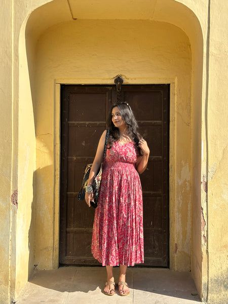 Pink Paisley Floral Dress Jonaya