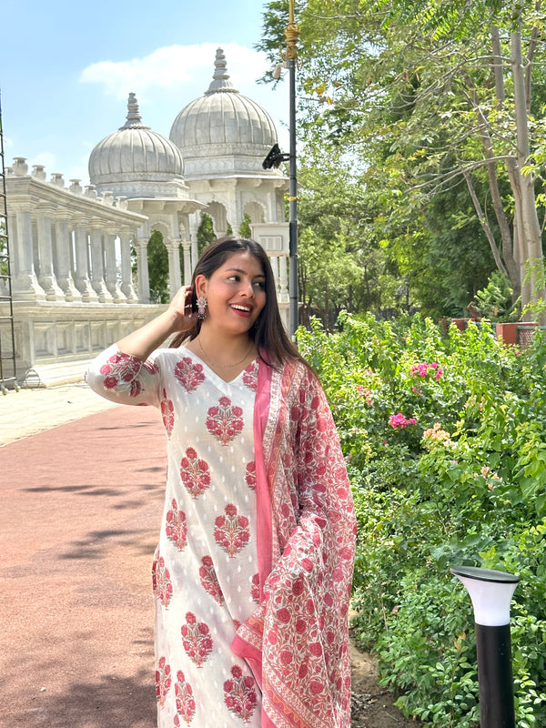 Big Booti Print Straight Suit Set - Jonaya