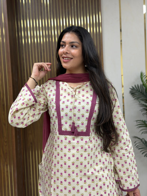 Jaamun dori Farshi salwar set Jonaya