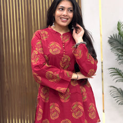 Red boota coord farshi salwar Jonaya