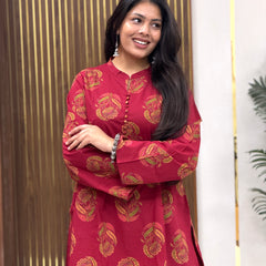 Red boota coord farshi salwar Jonaya