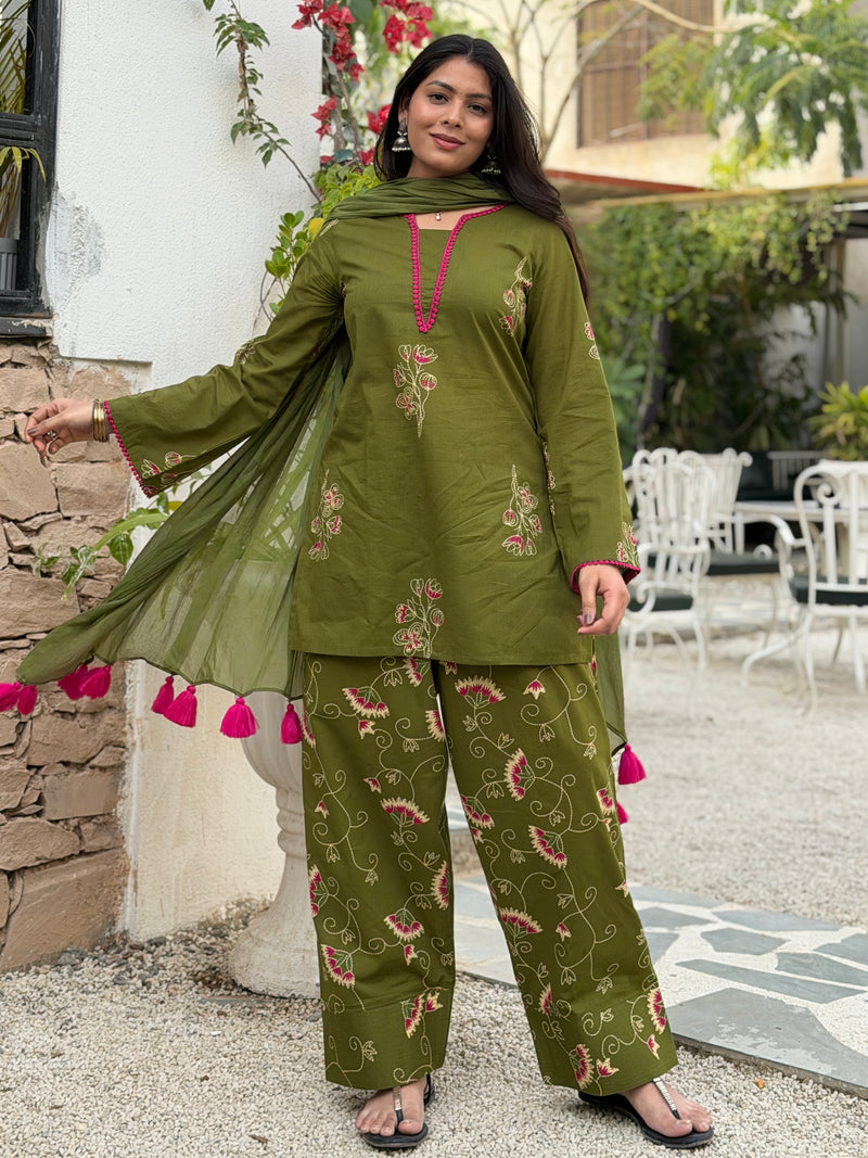 Emrald Green Pink Farshi set Jonaya