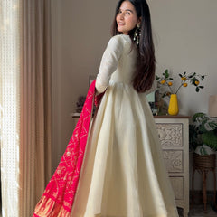 Tissue Rani Silk Full flair Anarkali Jonaya