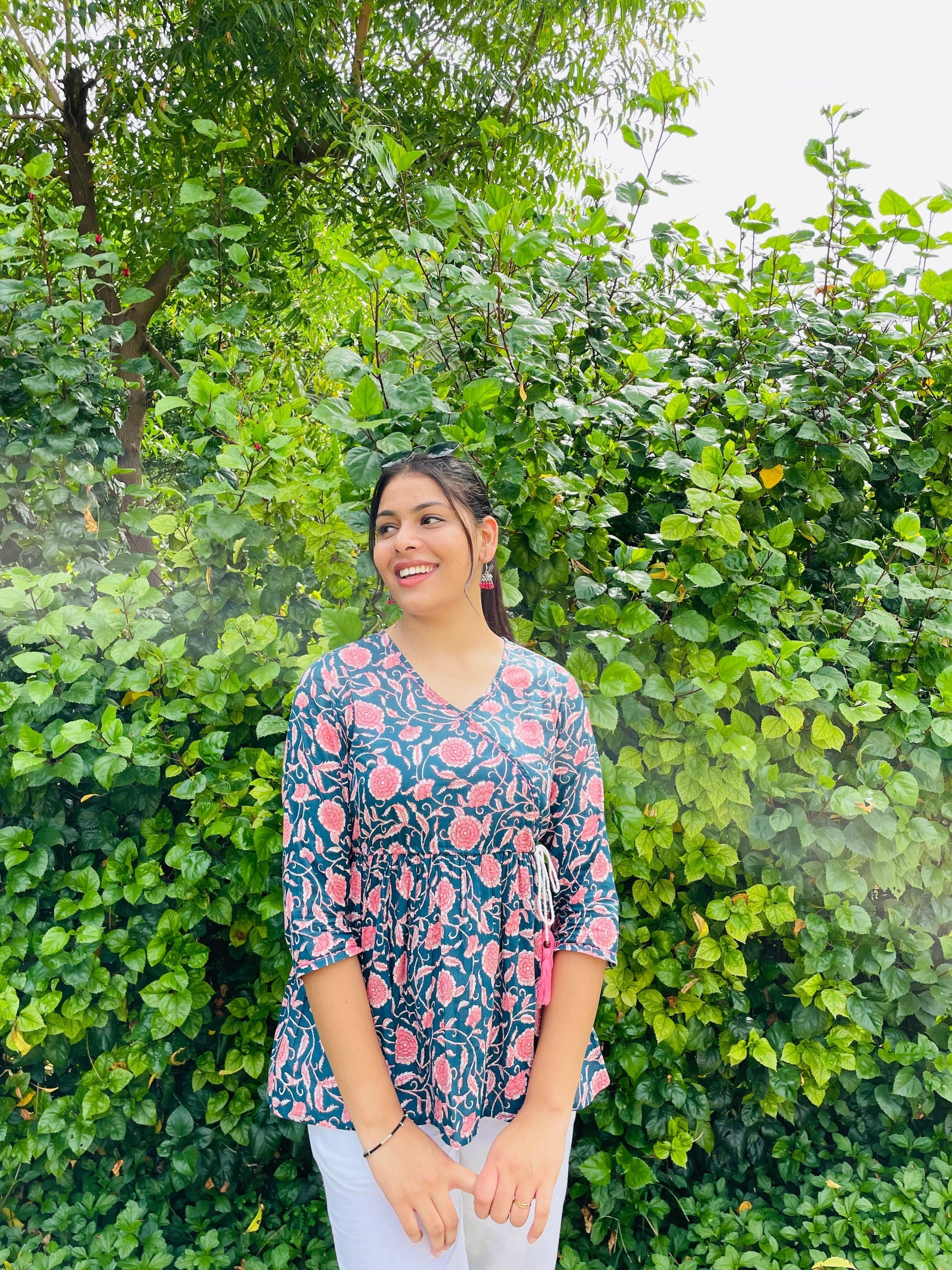Angrakha Kurti in 100% Cotton by Jonaya