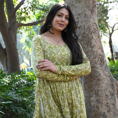 Fresh Green Floral Kameez Jonaya