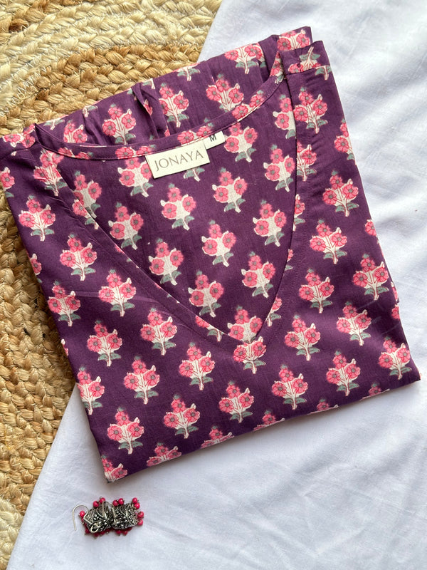 Wine Fool Patti Full Sleeves Peplum Top - Jonaya