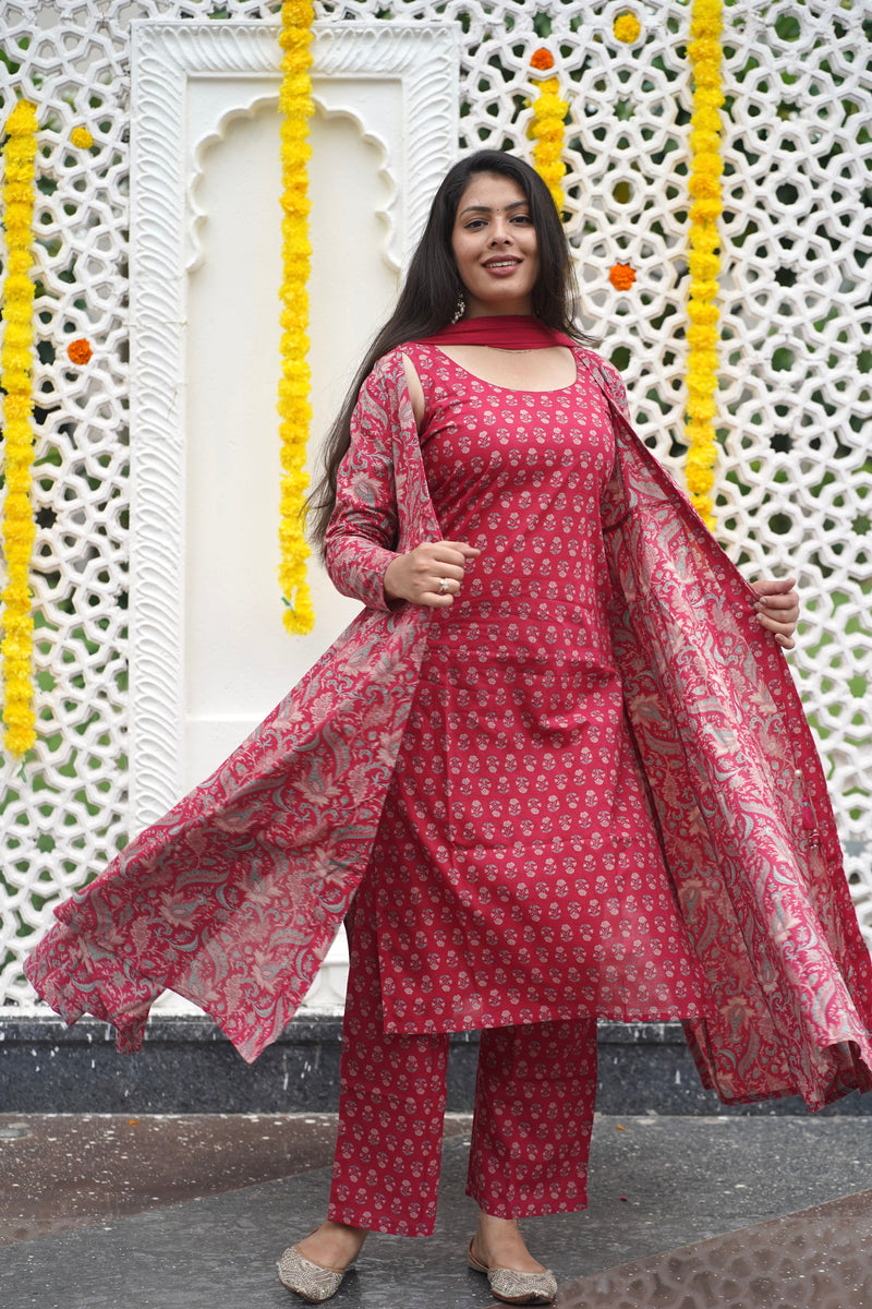Pretty Pink Anarkali Shrug Set Jonaya