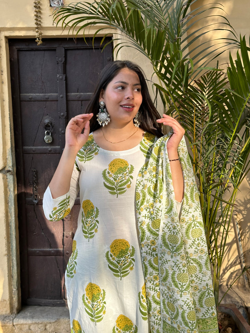 Nimbu mirchi straight suit set - Jonaya