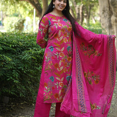 Blooming Pink straight suit set - Jonaya