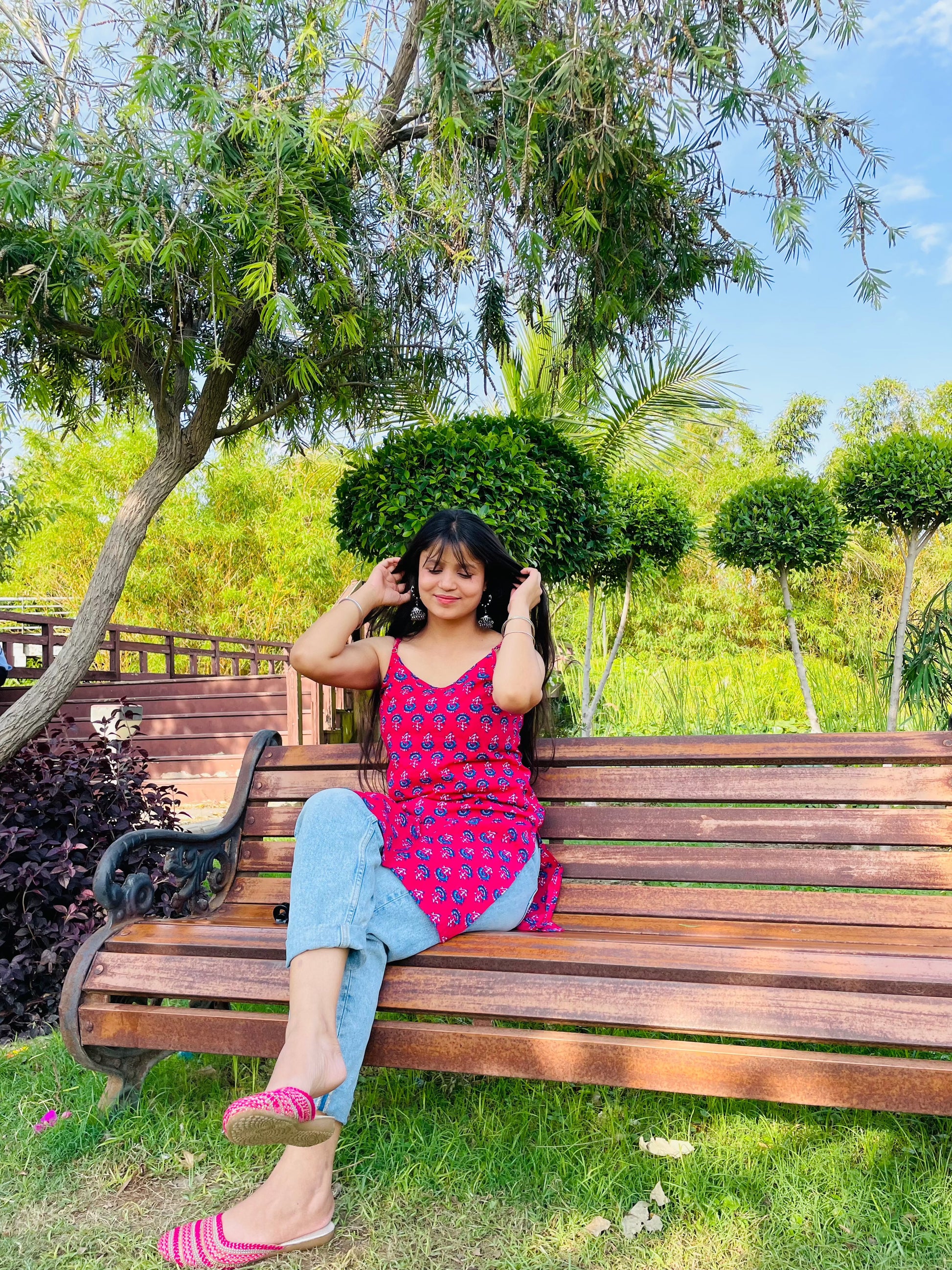 Fashionable Strap Kurti for Summer Wear