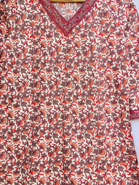 Elegant Long Rozana Kurti in Cotton