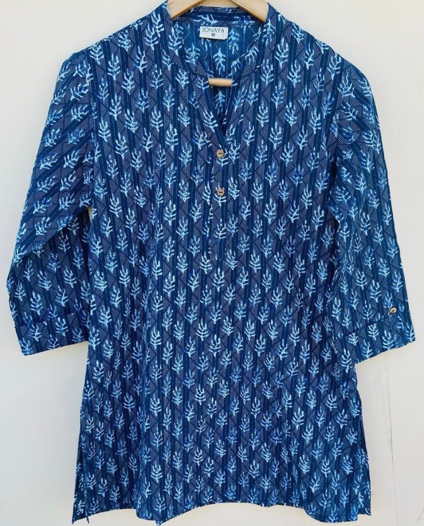 Kantha Short Kurti by Jonaya