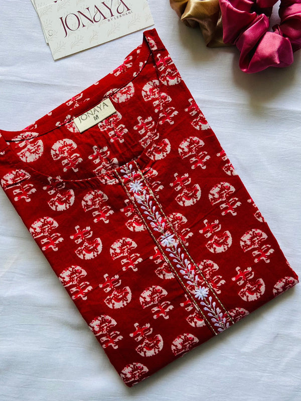 Embroidery Short Kurti - Jonaya
