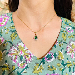 Floral Green Dress with Vibrant Design