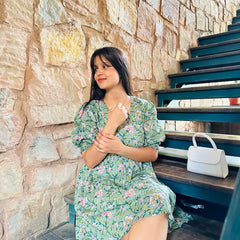 Green Floral Dress by Jonaya