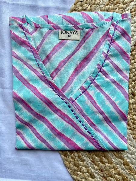 Angrakha Kurti in 100% cotton by Jonaya