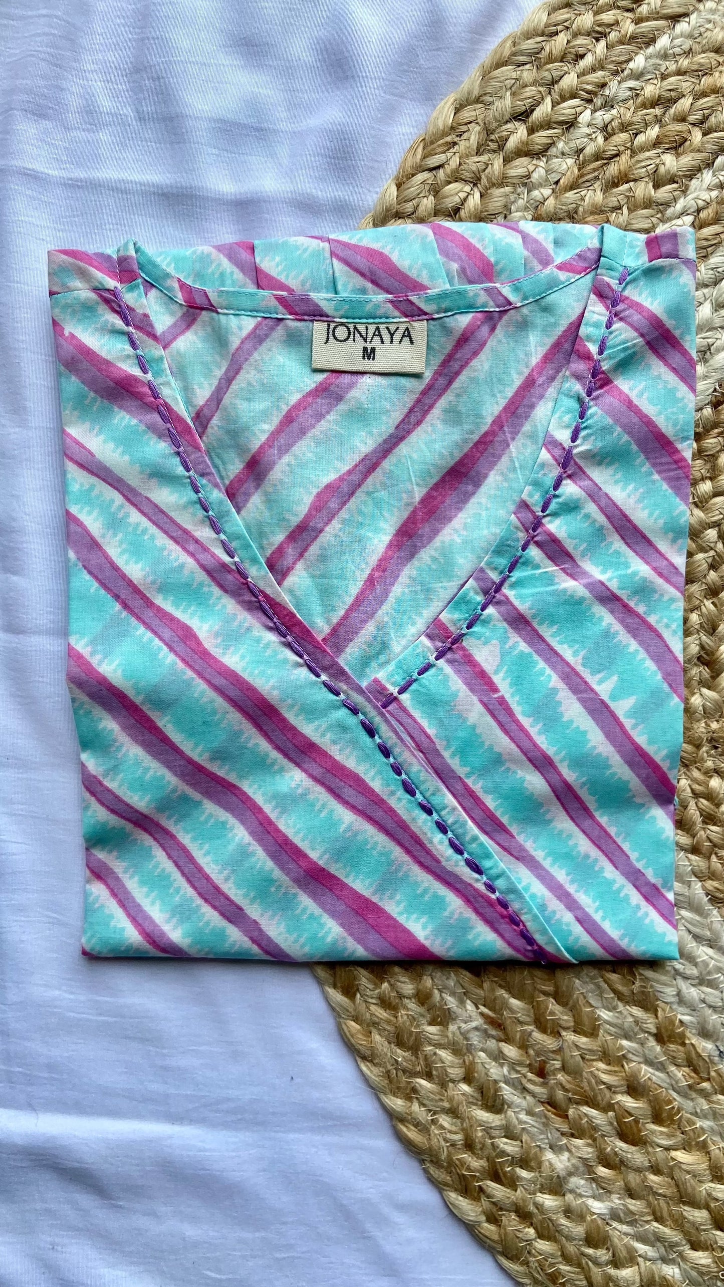 Angrakha Kurti in 100% cotton by Jonaya