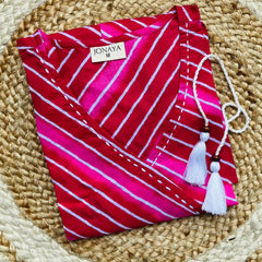 Angrakha Kurti Laharia with vibrant print by Jonaya