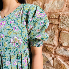 Elegant Green Floral Dress from Jonaya