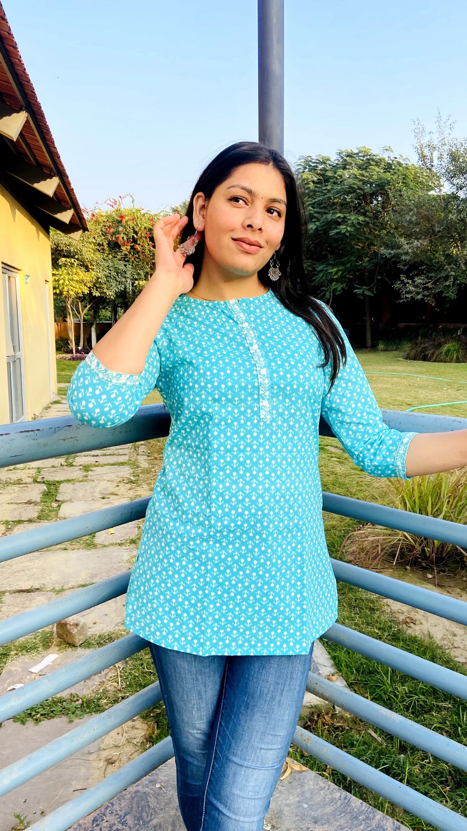 Stylish Floral Printed Short Kurti for Women