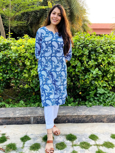 Long Rozana Kurti by Jonaya